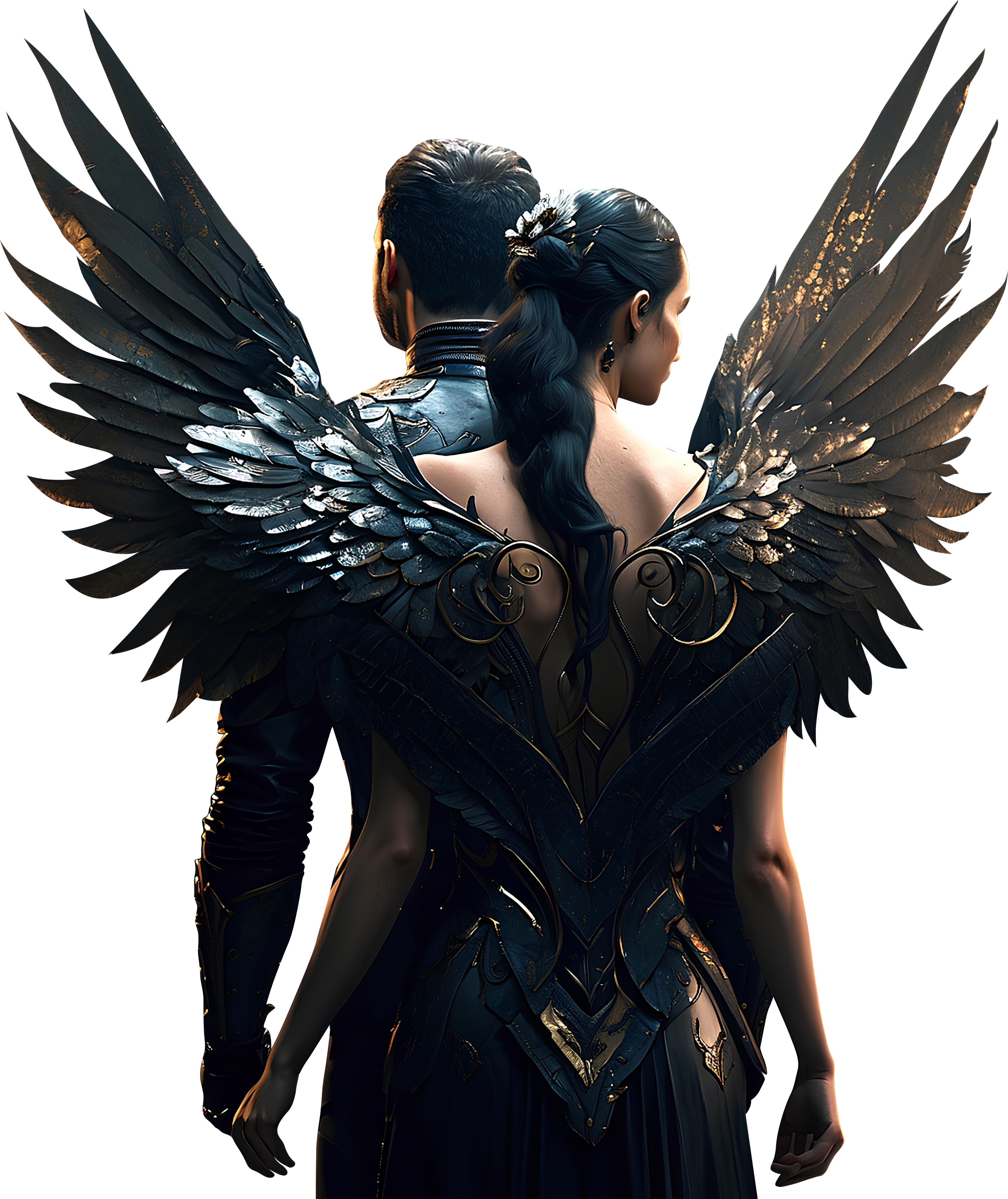Two winged rebel figures